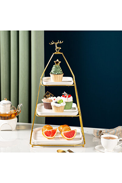 Trendy's Tava fructe, cu trei nivele,alb