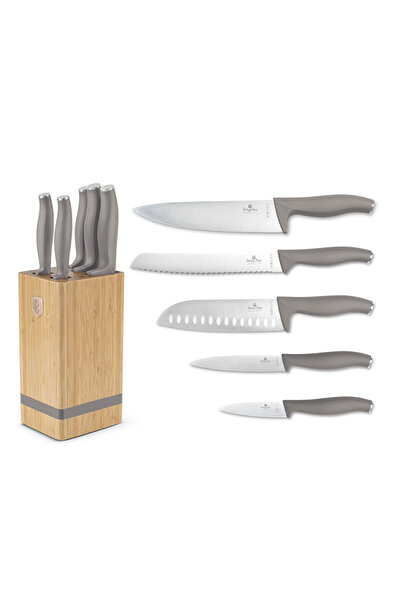 Other SET DE CUȚITE BERLINGER HAUS BH-2974 TAUPE DIN BLOC DE BAMBUS