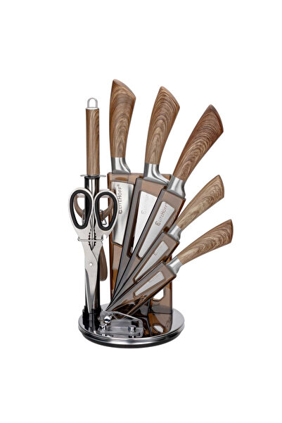 Other SET DE CUȚITE DE BUCĂTĂRIE CU 9 PIESE ÎN STAT CU ASCUITOR ȘI FOARFECĂ E...