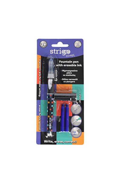 Strigo Stilou cerneala cu stergere + 2 rezerve + dispozitiv curatare, in blister, Pixel SSC470