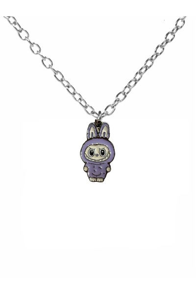 Yuchicly قلادة للرجال والنساء بتصميم لابوبو الأرجواني - ممتعة وملونة وذات طاب...