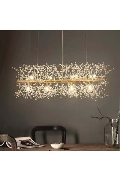 KARAZ Crystal bead chandelier 1.20 m long