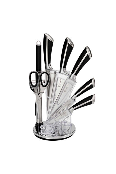 Other SET DE CUȚITE DE BUCĂTĂRIE CU 9 PIESE ÎN STAT CU ASCUITOR ȘI FOARFECĂ E...