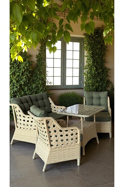 Sun Patio Sahara Latte 2+1+1 Küçük Ölçü Balkon Takımı