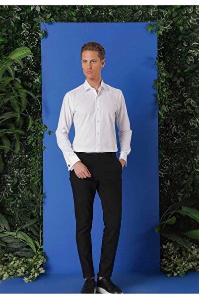 ELİTPARK GÖMLEK Güncüoğlu Long Sleeve Double Cuffed Sleeve Buttoned Men's Slim Fit Shirt