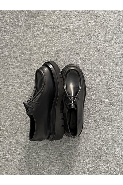 LOSS CLOUDY Black Genuine Leather Winter Loafer