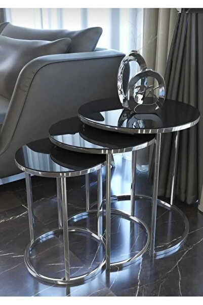 Hasdemm Gold Bronz Aynalı C Zigon Sehpa