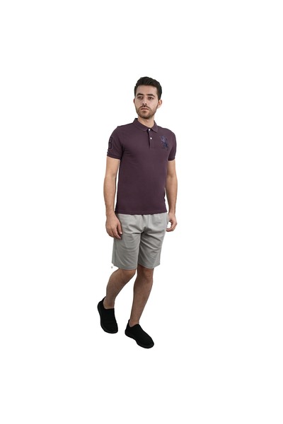 Giordano Men's 3D Lion Polo: Slim Fit, Bold Embroidery, Premium Pique