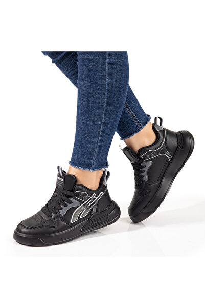 Modlet.ro Γυναικείες μαύρες και γκρι αθλητικές μπότες MOD10530