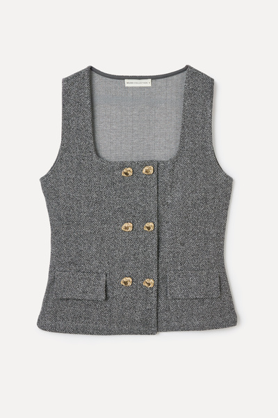 Mudo Fitted Square Neck Sleeveless Jacket