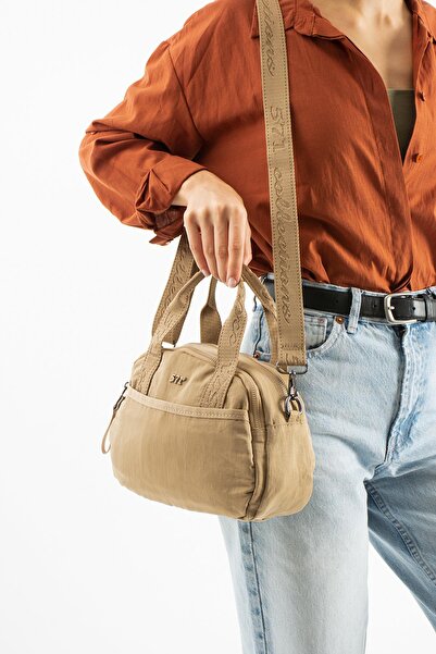 Çanta Trend Soft Textured Ultra-Lightweight, Waterproof Polyamide Fabric Shoulder and Arm Bag Mink Model: (571-13-14H)