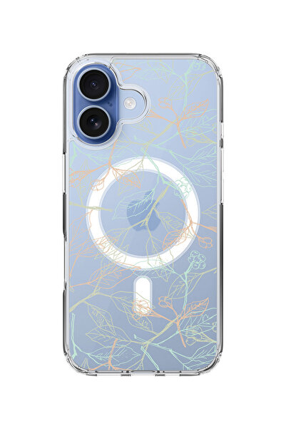 Stylizedd Classic Clear MagSafe Case for iPhone 17 , Hybrid Soft Transparent Cover - Delicate Sprigs