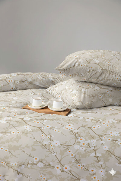 FAVORA Zweig Double 100% Cotton Duvet Cover Set - Green