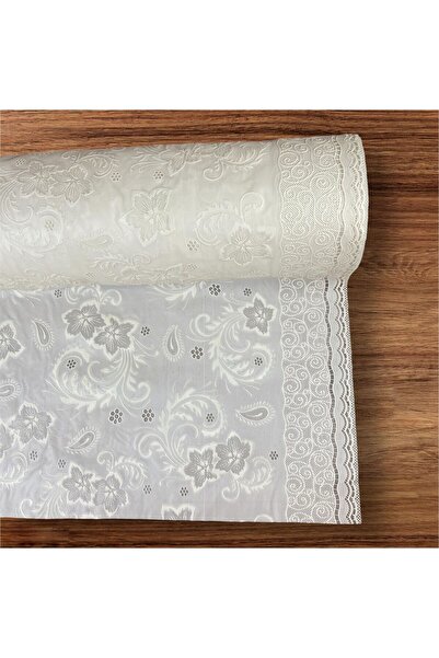 AR Embroidered table runner for cabinet and kitchen shelves, non-slip, beige color