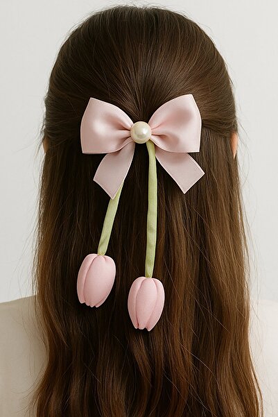 TAKIŞTIR Cataramă automată cu figurină de lalele de culoare verde și roz