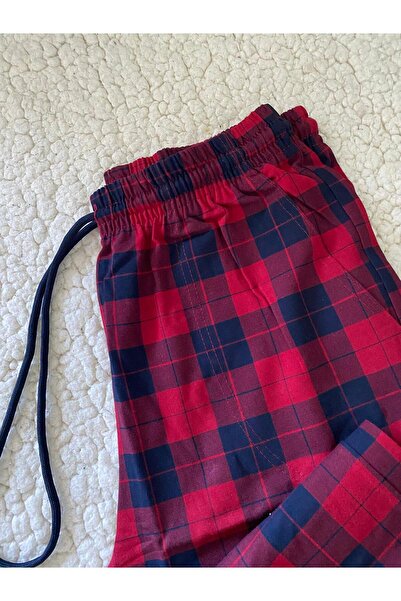 DÜVEN Unisex 100% βαμβακερό ύφασμα υψηλής ποιότητας που δεν ρυθμίζει την κουρτίνα, εποχιακό παντελόνι πιτζάμα, ανδρικό παντελόνι μπορντό