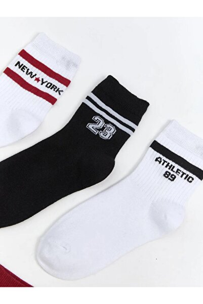 LC Waikiki LCW Kids Бели момичешки чорапи с мотиви, 5 чифта