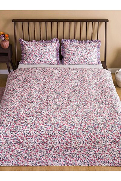 LC Waikiki Çiçek Desenli Dokuma Çift Kişilik Nevresim Seti (S3)