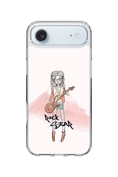 Stylizedd جراب MagSafe كلاسيكي شفاف لهاتف iPhone Air، غطاء شفاف ناعم هجين - Rockstar Girl