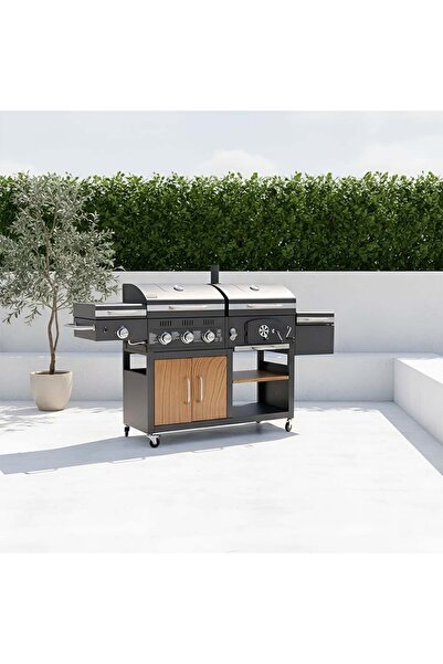 Danube Home Inferno Masterclass 3-in-1 BBQ Grill with 4 Burners - Black - Dur...