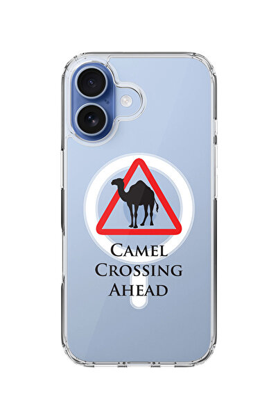 Stylizedd جراب MagSafe كلاسيكي شفاف لهاتف iPhone 17، غطاء شفاف ناعم هجين - Camel Crossing