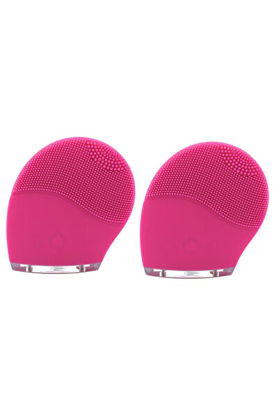unbranded Two-piece fuchsia vibrating silicone facial cleanser