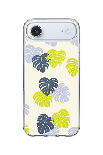 Stylizedd جراب MagSafe كلاسيكي شفاف لهاتف iPhone Air، غطاء شفاف ناعم هجين - طبعة أوراق الجزيرة كاملة