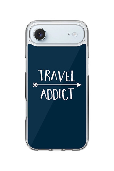 Stylizedd جراب MagSafe كلاسيكي شفاف لهاتف iPhone Air، غطاء شفاف ناعم هجين - Travel Addict