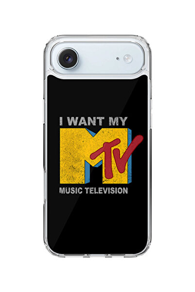 Stylizedd جراب MagSafe كلاسيكي شفاف لجهاز iPhone Air، غطاء شفاف ناعم هجين - أريد جهاز MTV الخاص بي