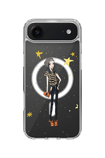 Stylizedd جراب MagSafe كلاسيكي شفاف لهاتف iPhone Air، غطاء شفاف ناعم هجين - أ...