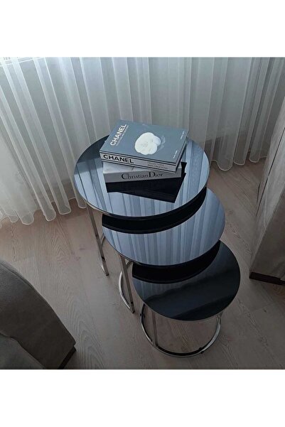 Hasdemm Gold Bronz Aynalı C Zigon Sehpa