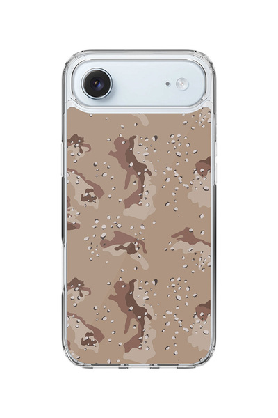 Stylizedd جراب MagSafe كلاسيكي شفاف لهاتف iPhone Air، غطاء شفاف هجين - طباعة Desert Storm Camo كاملة