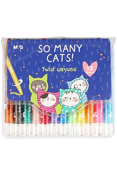 M&G Twistable wax crayons, So many cats, 12 colors/set,