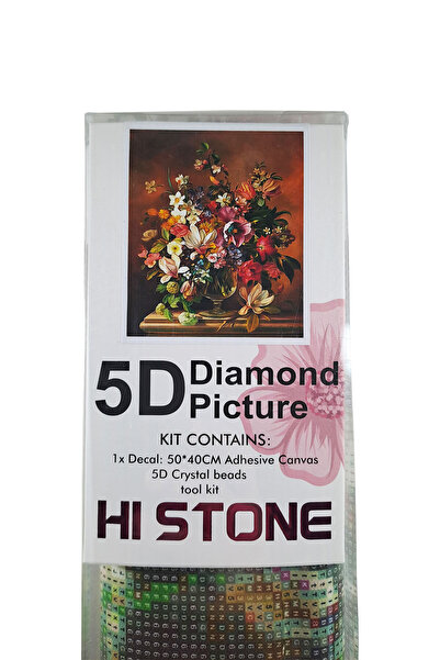 histone 5D Elmas Taş İşleme Kiti 40x50 cm Çiçekler Desen