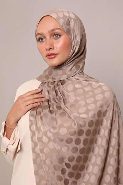 Levidor Sütlü Kahve Benek Desenli Jakar Capri Şal