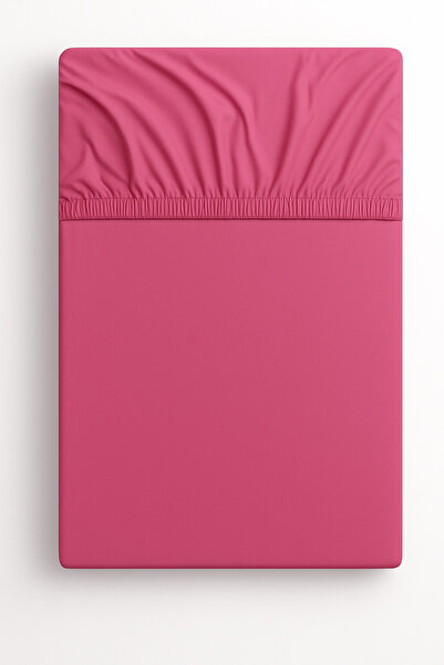 İQON Elastic Fitted Sheet Set Single Size Combed Cotton Fitted Sheet Pink