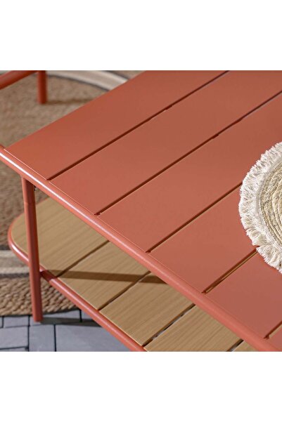 Danube Home Shinola Red Steel Coffee Table for Outdoor Living & Balcony Sets - Stylish & Durable Design
