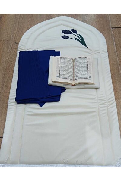 Star طقم سجاد اسفنج مطرز مع ثوب صلاة مكسر مع بيت المصحف مع مصحف مكون الطقم من 4 قطع