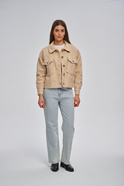 sdf line Rahat Kalıp Cep Detaylı Buklet Kumaş Kısa KABAN