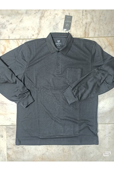 SİMENTİ Plus Size Collar Long Sleeve Interlock T-Shirt