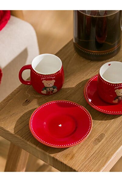 LC Waikiki Bear Teddy Printed 2-Person Coffee Cup Set (W5)