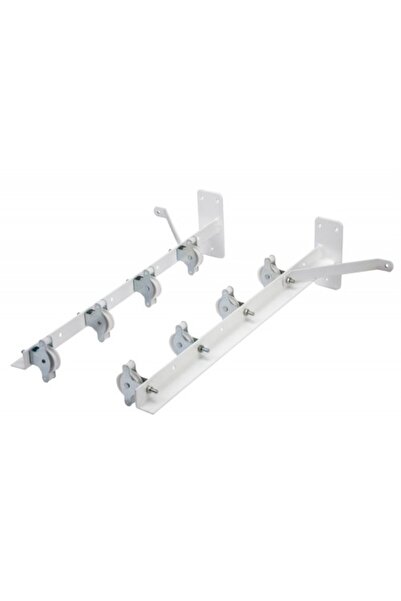 Sauvic Suport de uscare din oțel cu 8 scripeți - alb