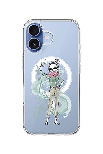 Stylizedd جراب MagSafe كلاسيكي شفاف لهاتف iPhone 17، غطاء شفاف ناعم هجين - سي...