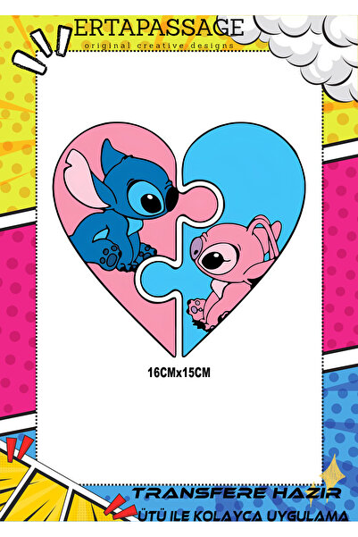 ErTaPassage Stitch Çocuk DTF Transfer Baskı – Ütüyle Yapışan – Tişört İçin Ko...