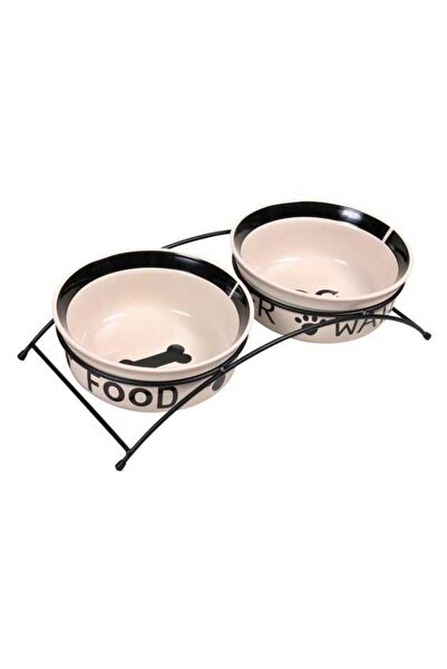Trixie Set boluri ceramice pentru hrană și apă pentru câini, 2×1,6 l