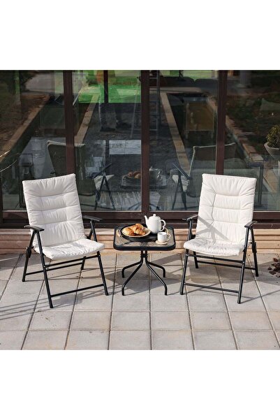 Danube Home طقم شرفة فيستا (مقعد واحد + مقعدين) - كراسي قابلة للطي وطاولة قهو...