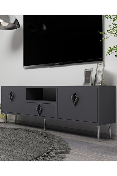 DEMONTE DECOR 1311DROPDD-32 TV SEHPASI ANTRASİT-SİYAH-GÜMÜŞ