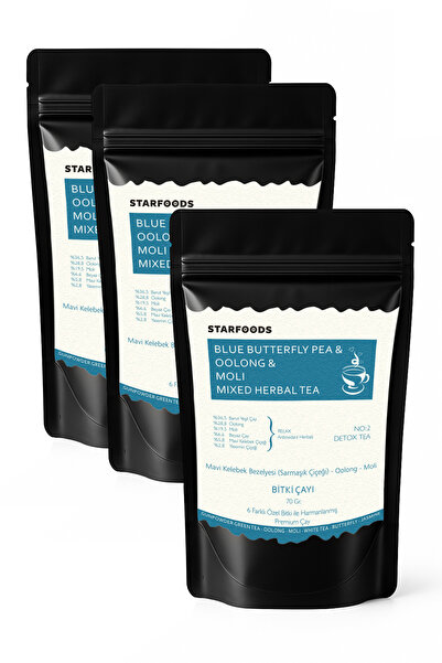 STARFOODS 3 Paket No: 2 Detox Tea Blue Butterfly & Oolong & Moli Detox Çayı Beyaz Çay Barut Yeşilçay