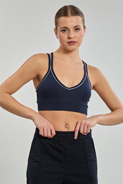 BARRELS AND OIL Women's Biyeti Bustier with Cross Straps on the Back - Navy Blue