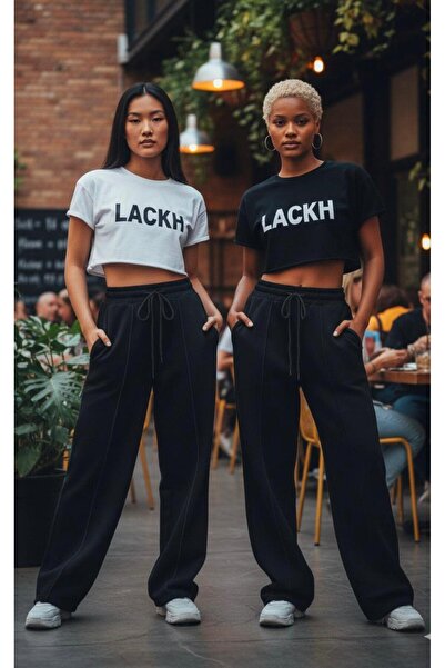 LACKH 2 BUCĂȚI PANTALONI DE SPORT NEGRI ÎMBRĂCĂMINTE ZILNICĂ CONFORTABILĂ, FL...